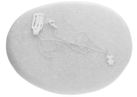 Naszyjnik dziecięcy hipcio srebro 925 40 cm
