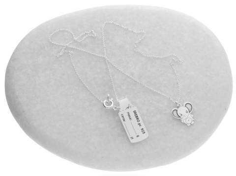 Naszyjnik dziecięcy słonik na szczęście srebro 925