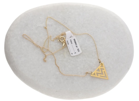 Naszyjnik trójkąt ażurowy CELEBRYTKA srebro 925 pozłacane
