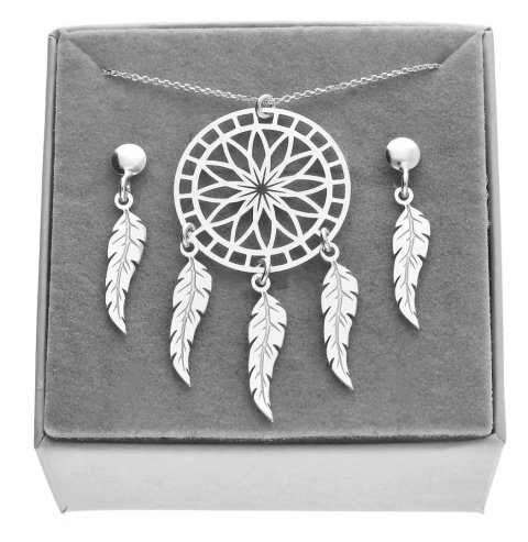 Srebrny Komplet ŁAPACZ SNÓW srebro 925