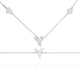 Komplet CELEBRYTKA 3 ZAWIESZKI koliber srebro 925