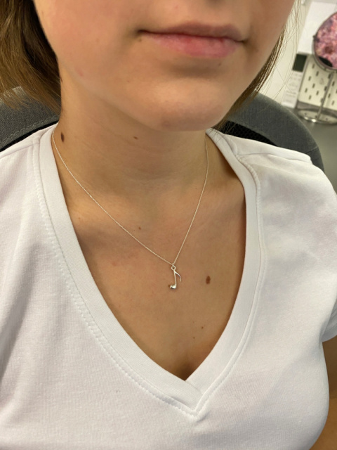 Naszyjnik srebrny nutka z nutką srebrny łańcuszek z nutką srebro 925