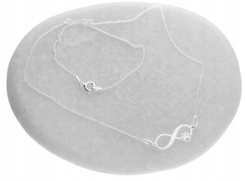 Srebrny naszyjnik nieskończoność łapka łapa psa kota SREBRO 925