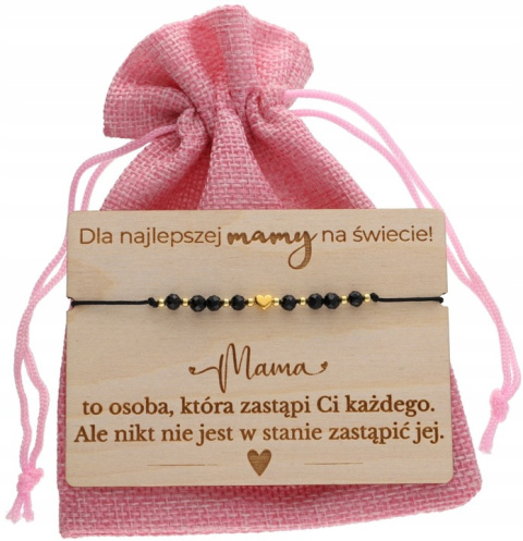 Bransoletka z turmalinem dla MAMY DZIEŃ MATKI srebro 925 kamień TURMALIN