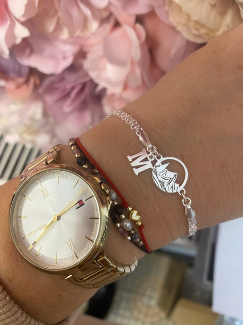 Srebrna bransoletka góry literka z górami srebro 925 17cm GRAWER