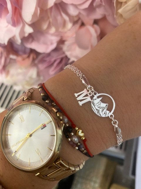 Srebrna bransoletka góry literka z górami srebro 925 17cm GRAWER