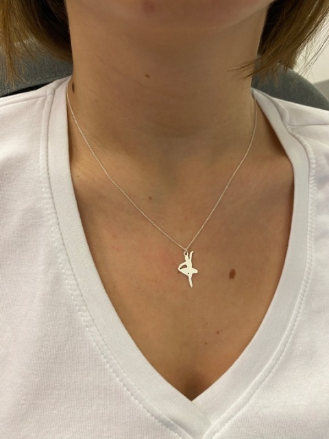 Srebrny naszyjnik z baletnicą baletnica PUDEŁKO SREBRO 925