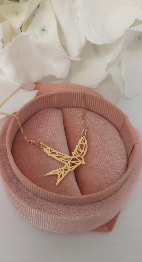 Zloty komplet GOŁĄB ORIGAMI srebro 925GRAWER