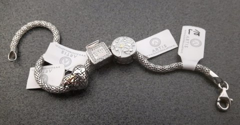 Srebrna bransoletka do Pandory koralików charms 18