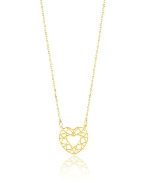 Naszyjnik serce ażur ORIGAMI CELEBRYTKA srebro 925