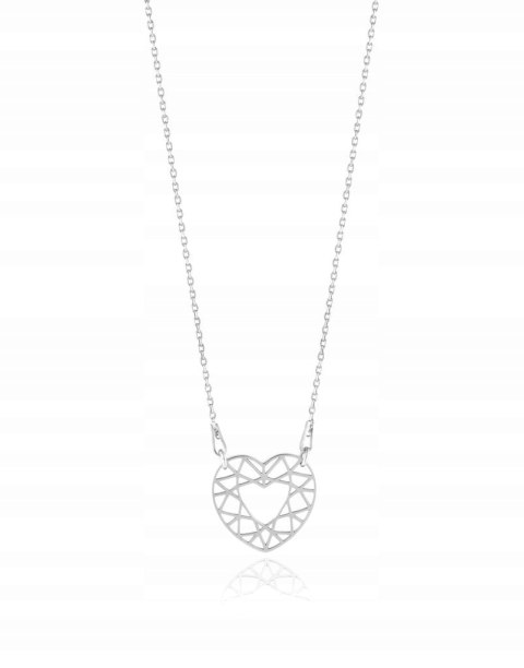 Naszyjnik serce ażur ORIGAMI CELEBRYTKA srebro 925