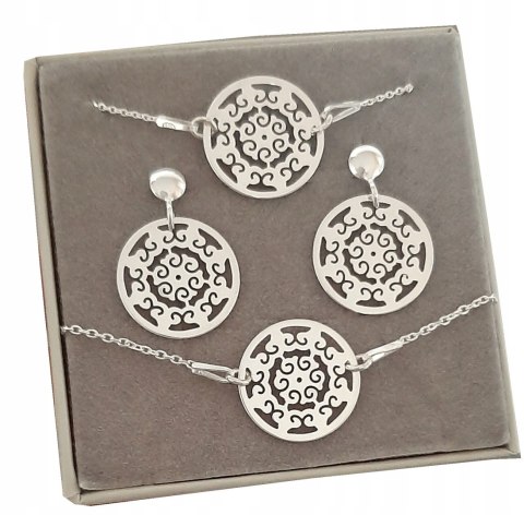 Komplet biżuterii CELEBRYTKA AŻUR srebro 925