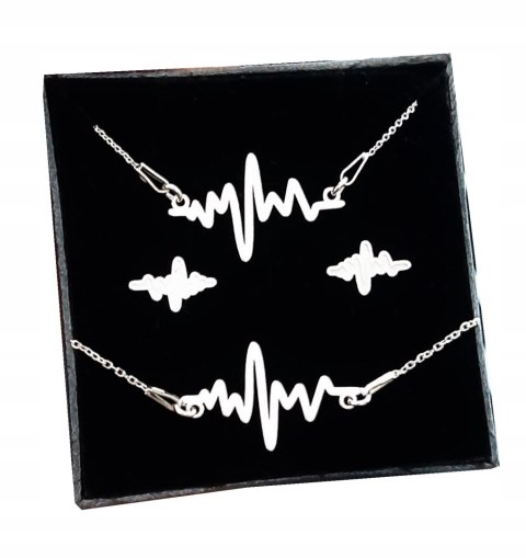 Komplet biżuterii linia życia serca PULS + GRAWER
