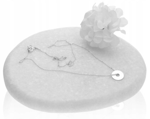 Naszyjnik srebrny blaszka KRĄŻEK OBRĘCZ